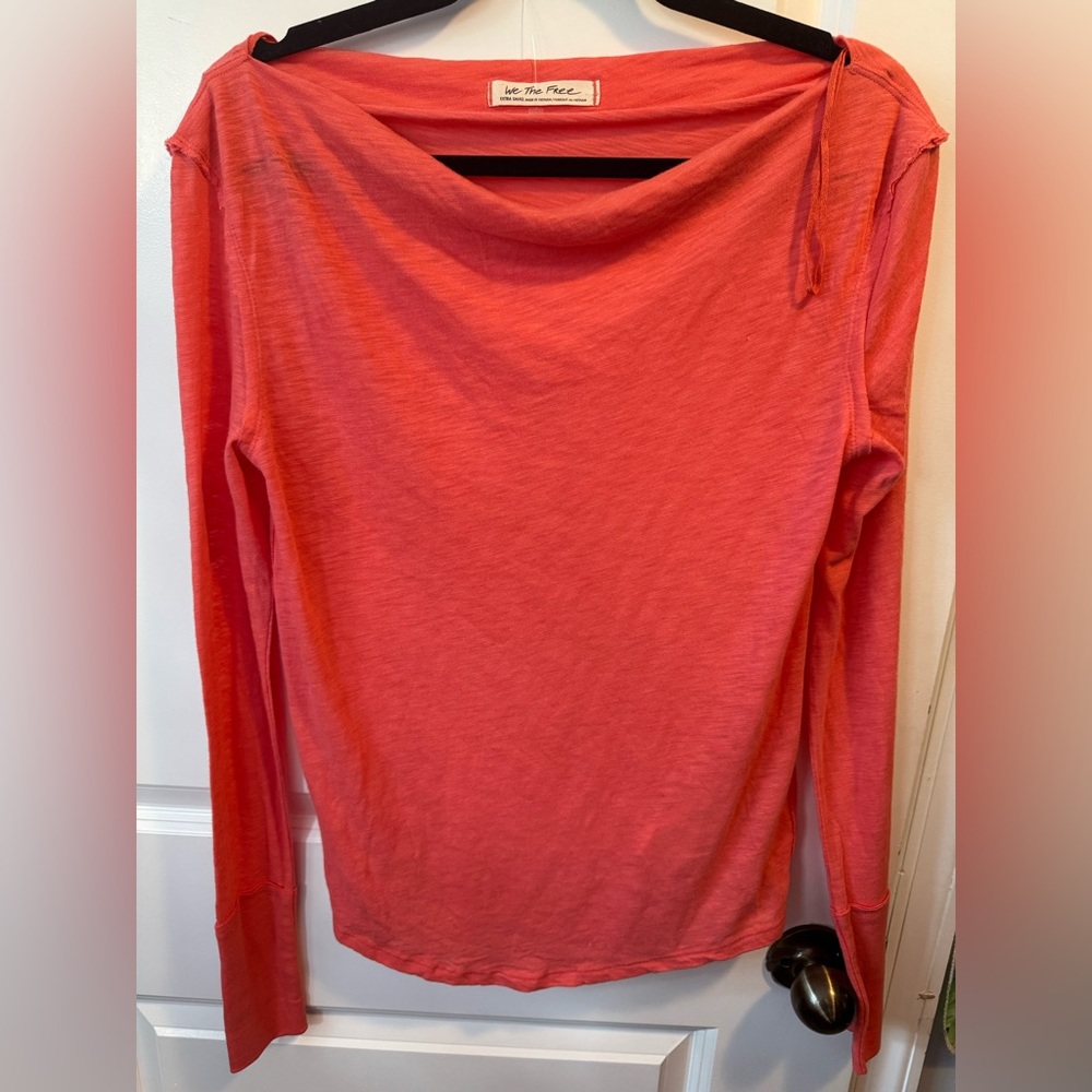 We The Free Coral Long Sleeve Top